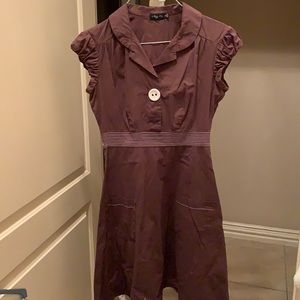 Brown short sleeve dress